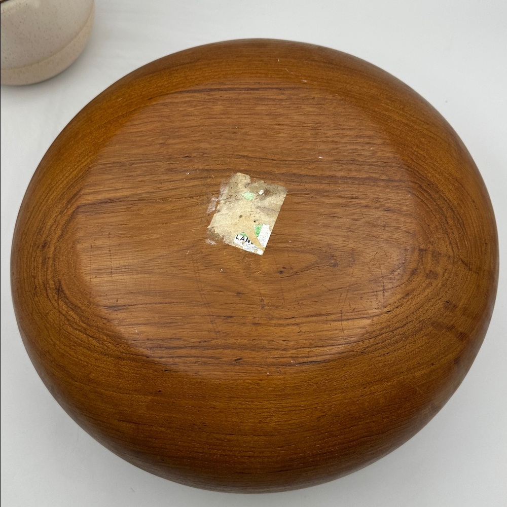 Teak Large Wood Salad Bowl. Made in Thailand. - Picture 3 of 14